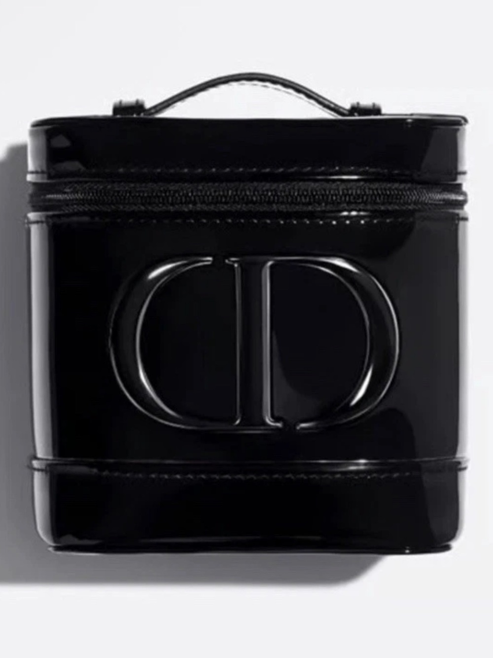 Dior Black Embossed Black Patent Vanity Case NEW